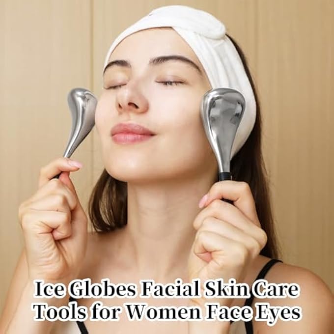 STRBOXONG ICE GLOBES FOR FACE, 2PCS ICE GLOBES FACIAL SKIN CARE TOOLS FOR WOMEN FACE EYES, STAINLESS STEEL FACE BEAUTY CRYO STICKS FOR PUFFY EYES FACIALS GIRLS LADIES - Image 2